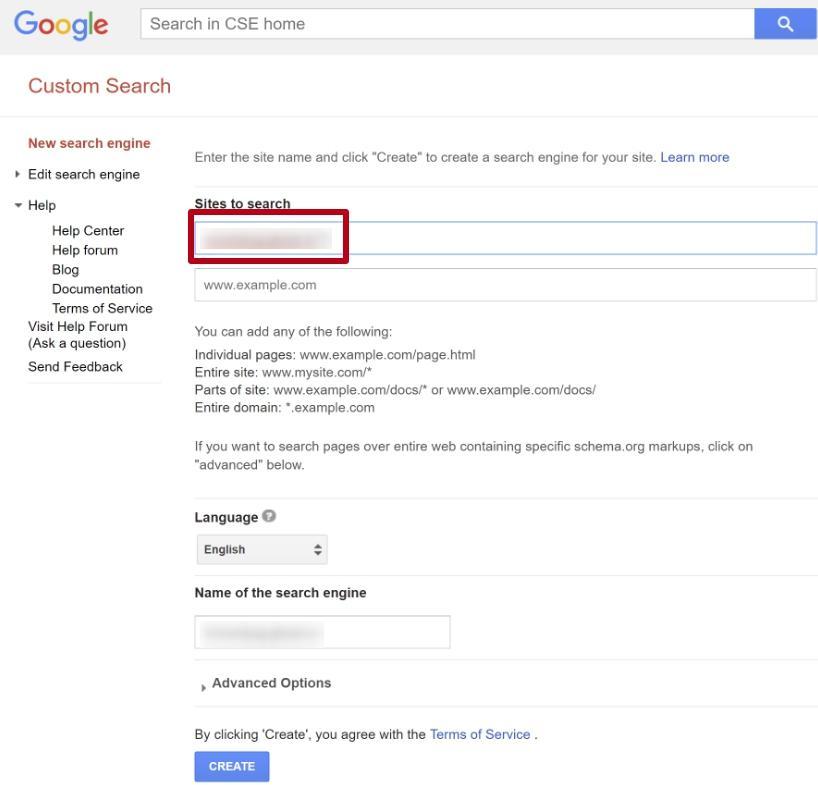 How to create custom search Google
