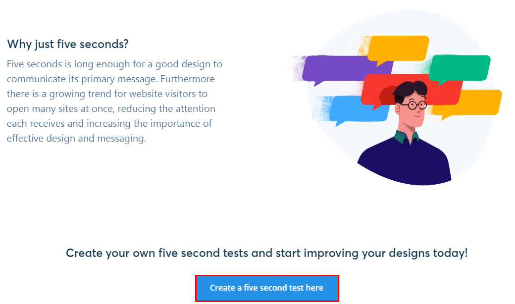 How to create a five second test of the website UX