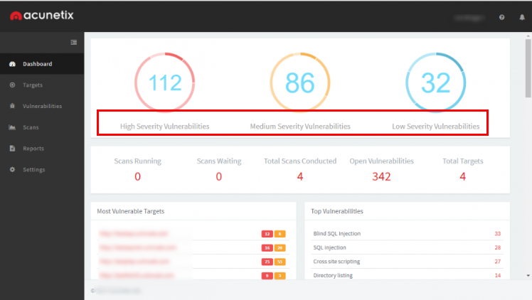 Vulnerability Report in Acunetix Web Security Scanner