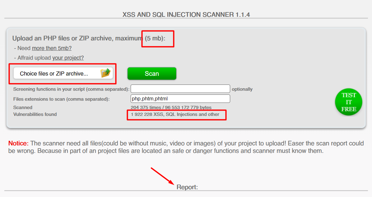 Checking for XSS and SQL Injection Scanner Vulnerabilities