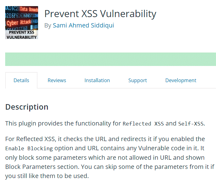 WordPress Prevent XSS Vulnerability Plugin
