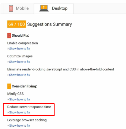Check PageSpeed Insights site loading speed