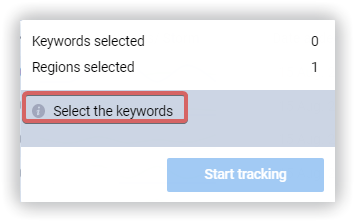 Notification "Select keywords"