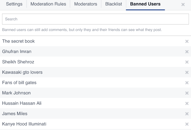 Banning users in Facebook comment plugin