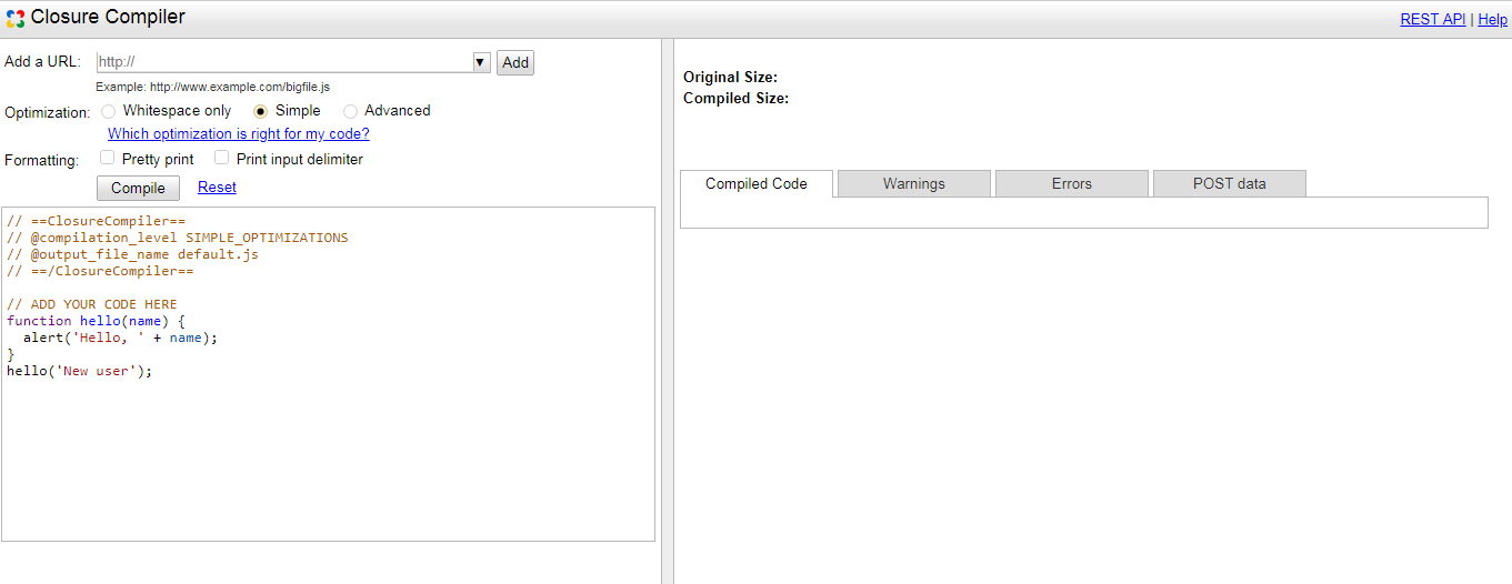 Online scrpits truncation using Closure Complier