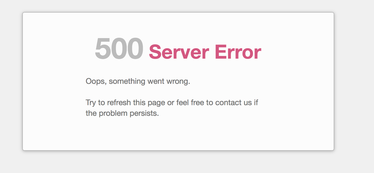 500 Server error page