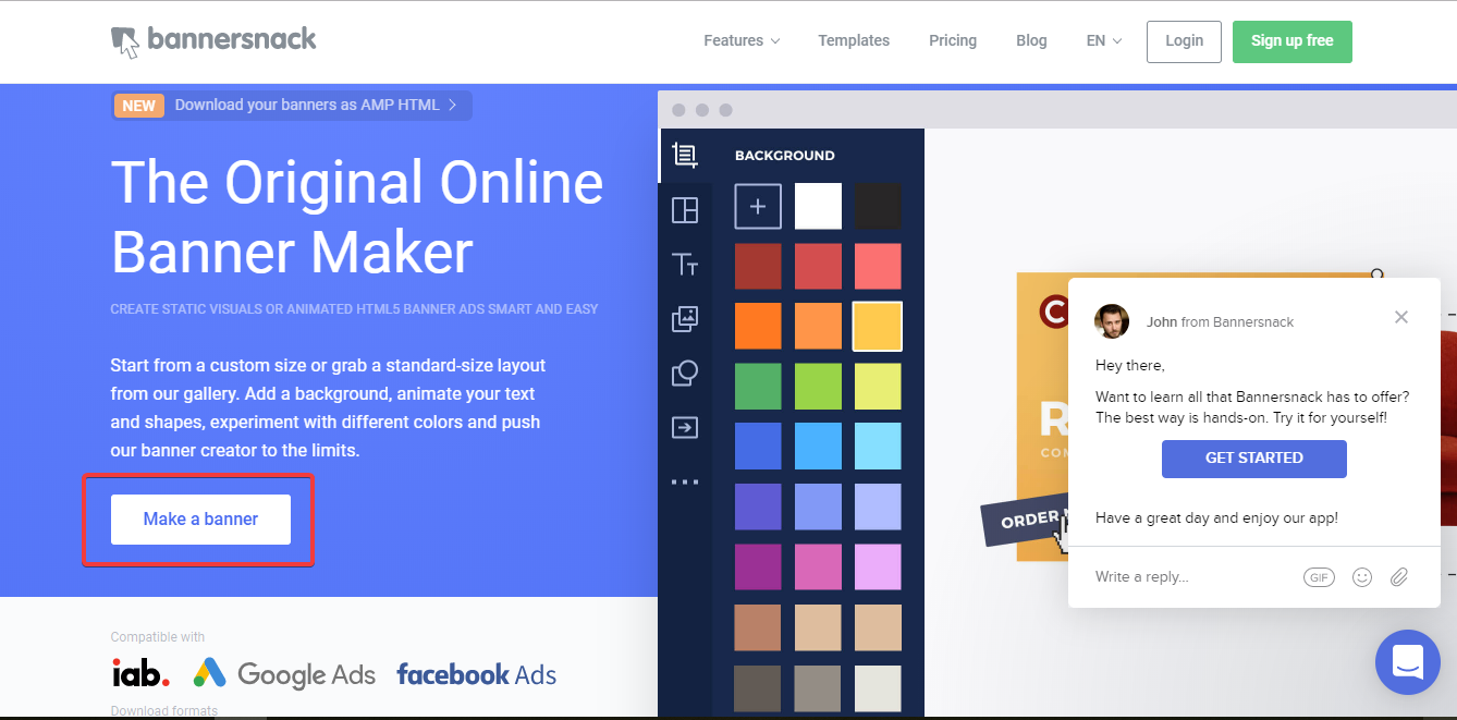 How to make a banner online using Bannersnack