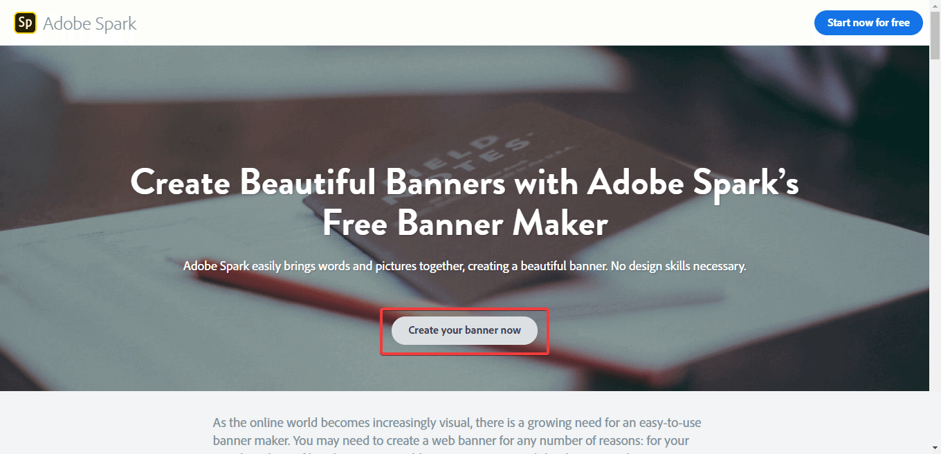 How to create a banner with Adobe Spark