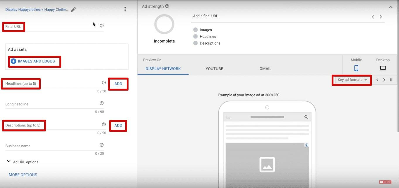 How to creade ad in Google Adwords