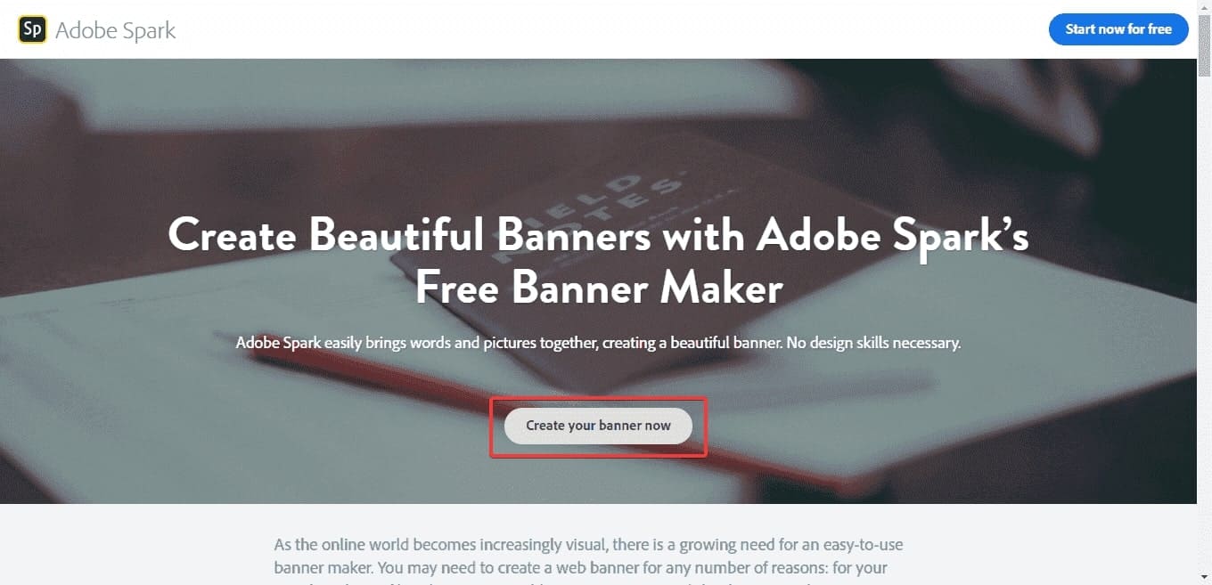 How to create a banner with Adobe Spark