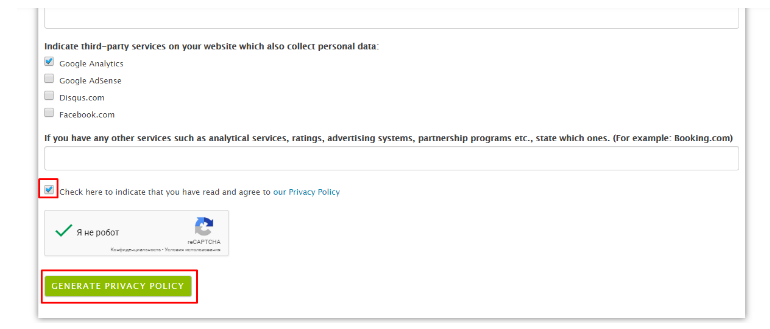 How to create a privacy policy and terms of use 16261788317962 Creating a privacy policy in ProfiSet