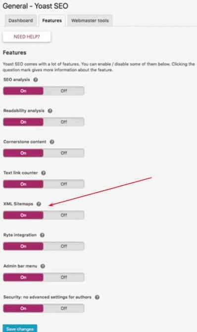 Site Map in Yoast SEO Plugin