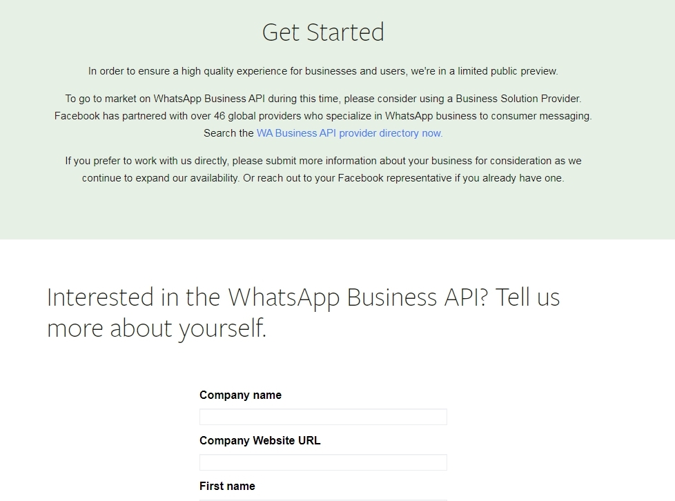 Registration WhatsApp Business API
