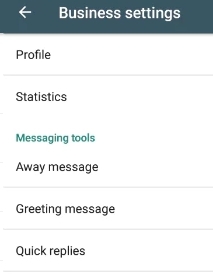 Business Account Settings in WhatsApp Business