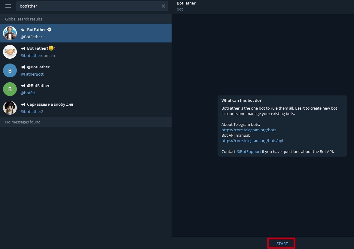 How to create business accounts in popular messengers 16261788337318 Creating a bot in Telegram