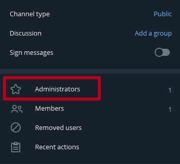 Administrators Telegram-channel
