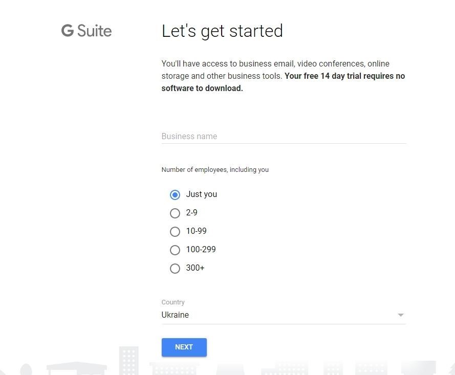 Register an account in G Suite