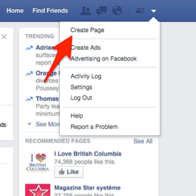 Company page on Facebook