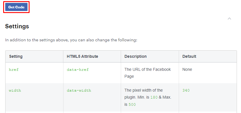 How to get Facebook code for website widget