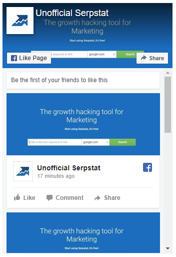 Facebook widget on the website