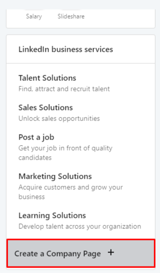 Create a company page on LinkedIn