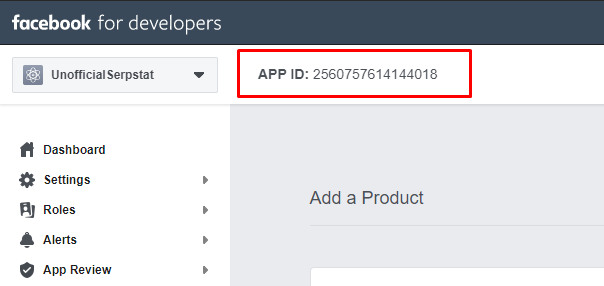 App ID in Facebook for Developers