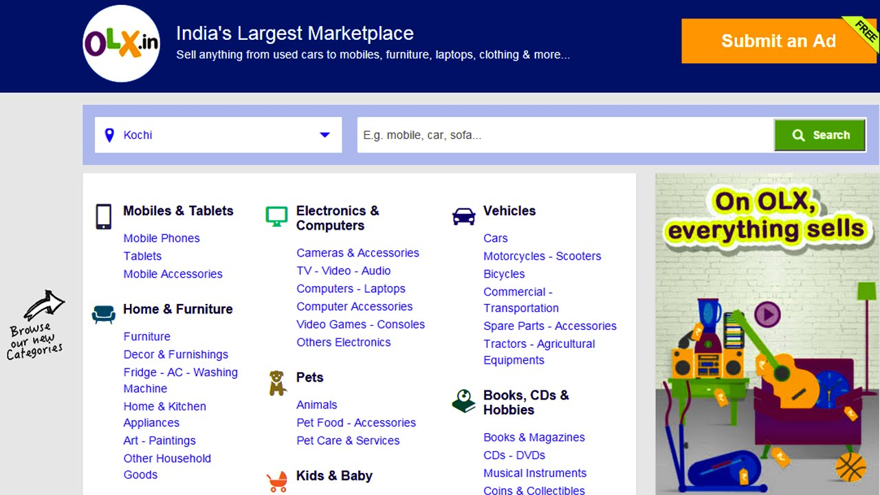 An HTML sitemap example