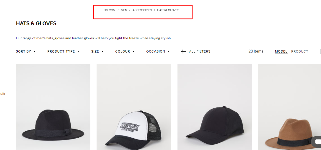 How to arrange a product card in the online store 16261788317117 Breadcrumbs in the online store
