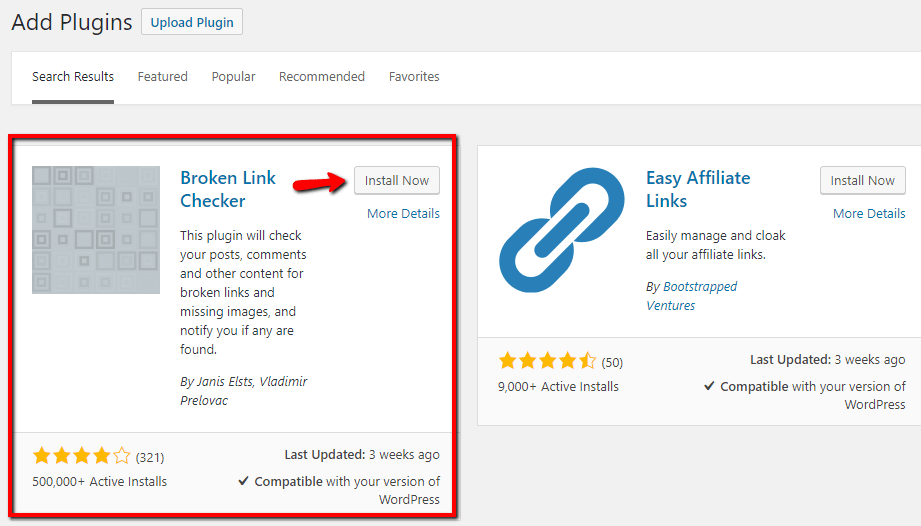 Broken Link Checker plugin for WordPress