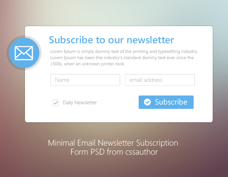 Subscription to a newsletter