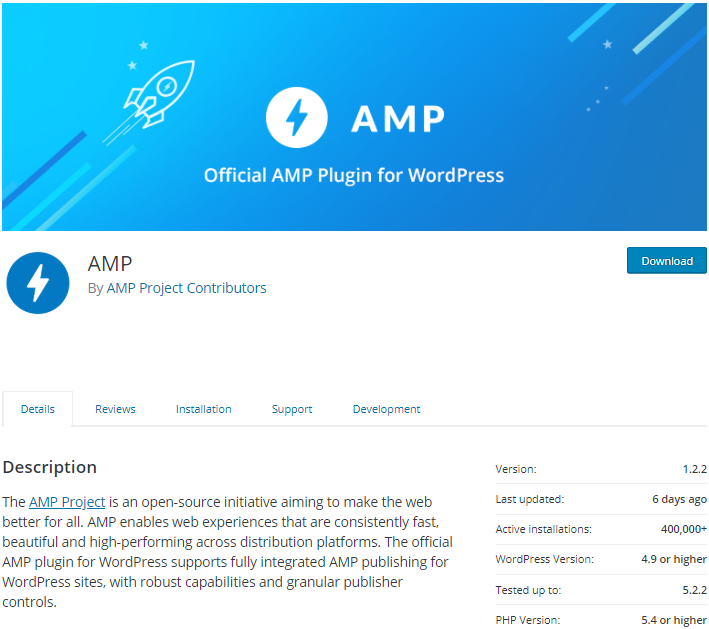 The official AMP plugin for WordPress