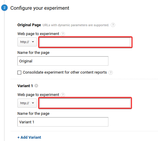 How to do A/B testing with Google Analytics 16261788311149 Configuration of the experiment in Google Analytics