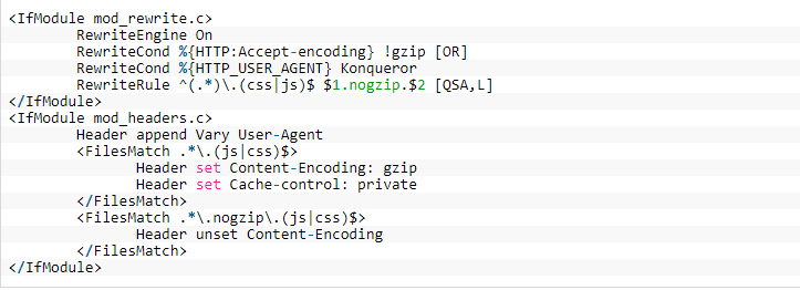 How to enable Gzip-compression of pages on a site 16261788334209 Static compression through mod_rewrite module in htaccess