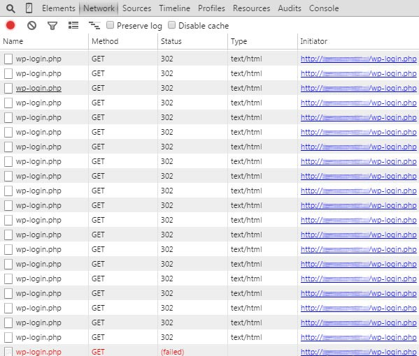 A cycle of 302 redirects on site