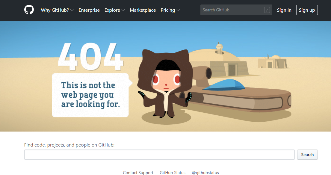 Creative 404 error page design