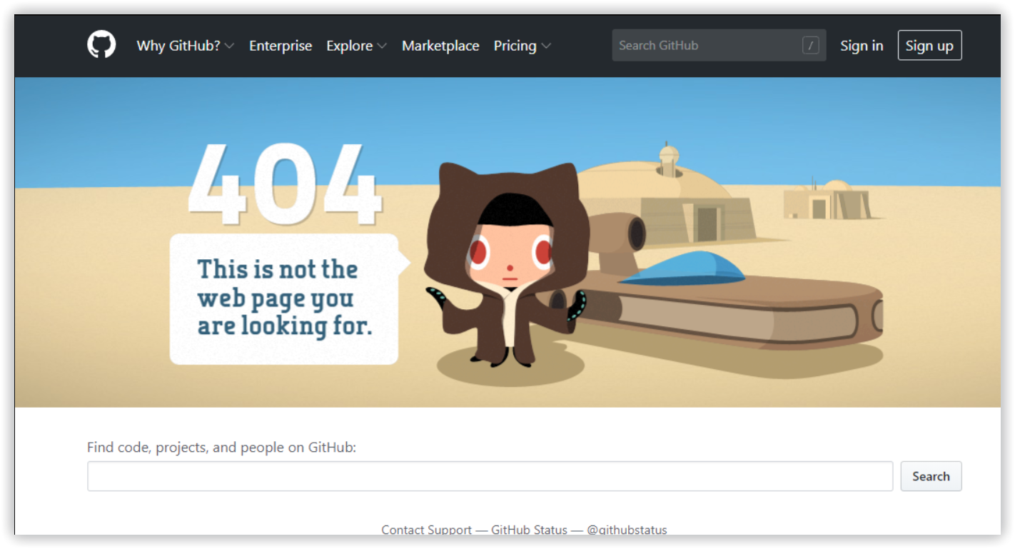 Creative 404 error page design
