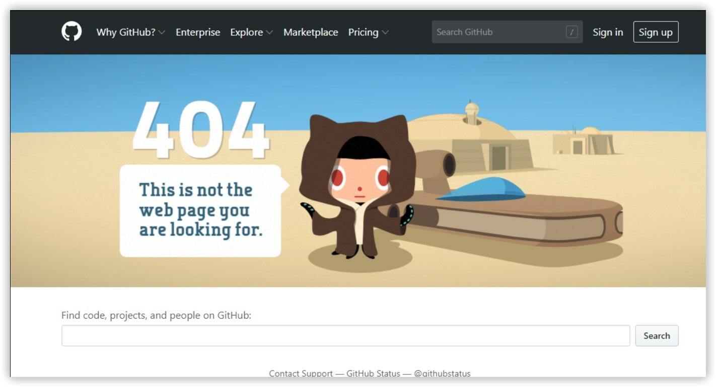 Creative 404 error page design