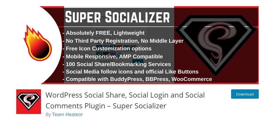Wordpress comment plugin - super socializer