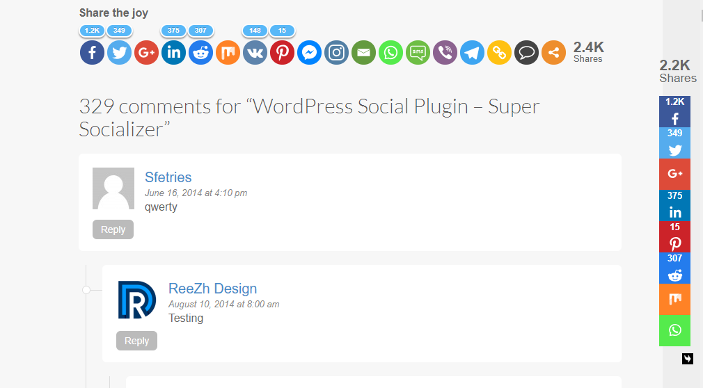 Comments on WordPress articles