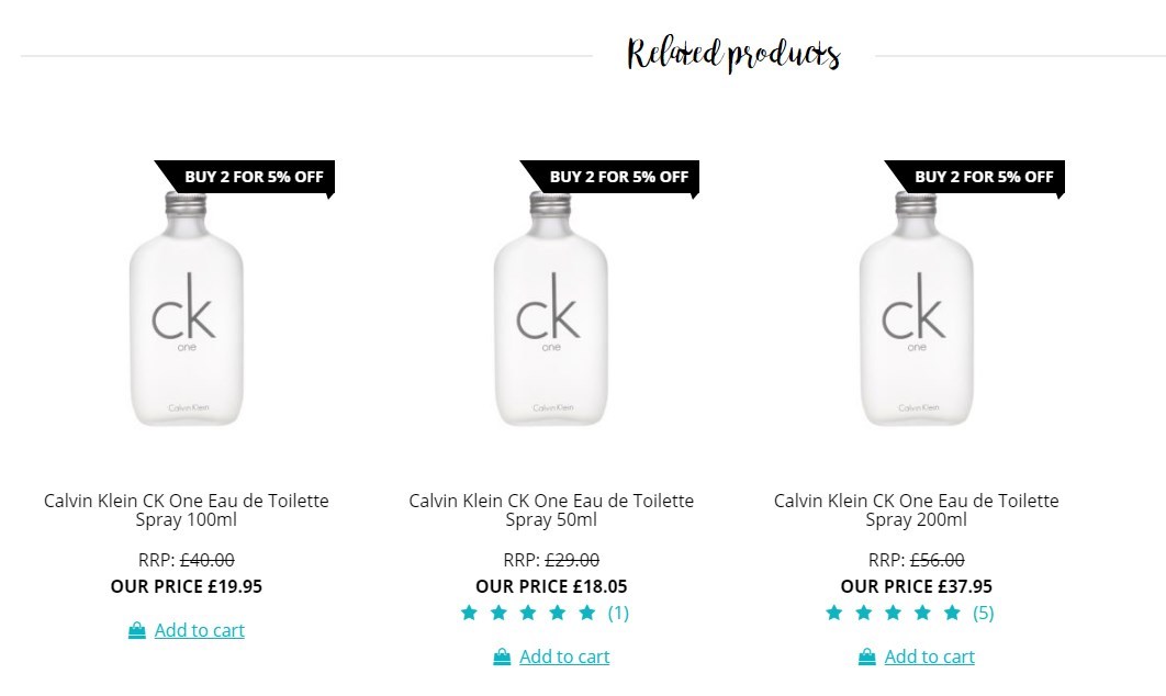 Products of the same series in the online store