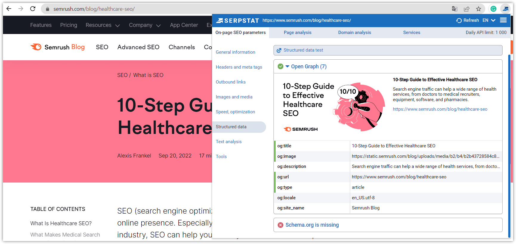 Serpstat Website SEO Checker Plugin