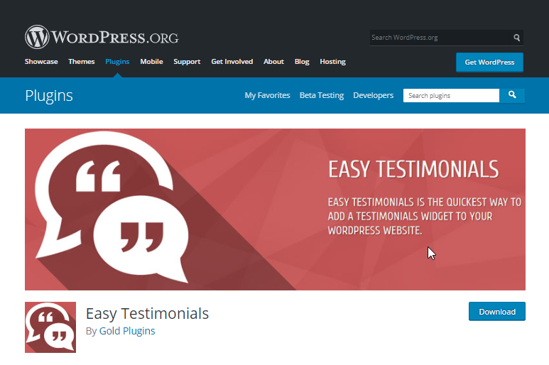 WordPress reviews plugin Easy Testimonials