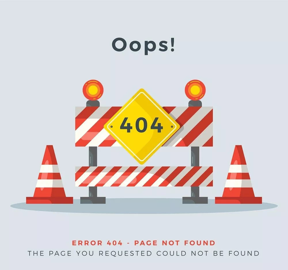 Error 404 page example