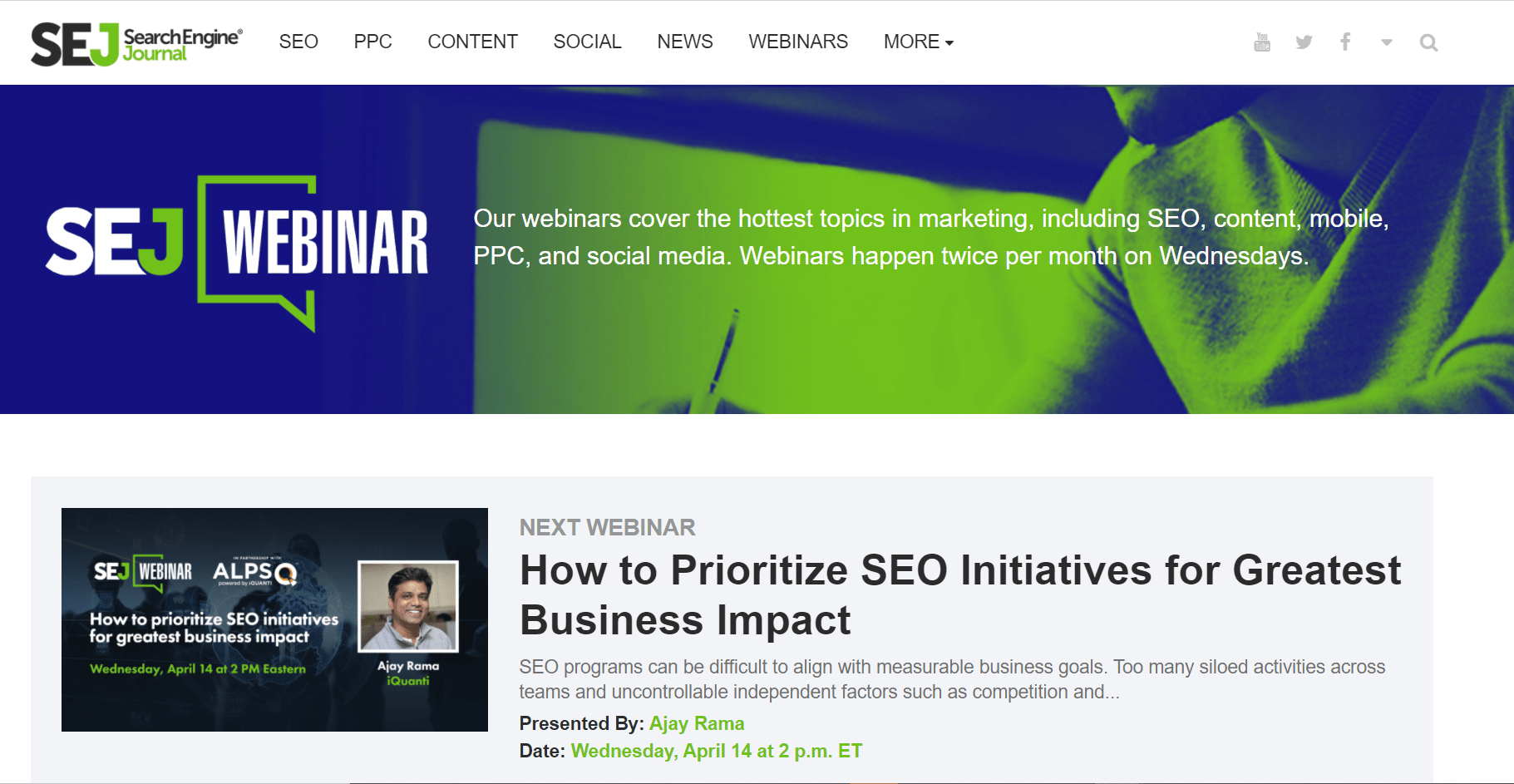 Search Engine Journal webinars