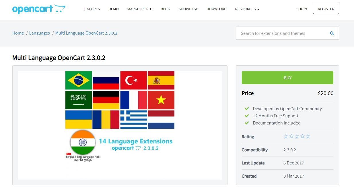 Multi language Opencart module