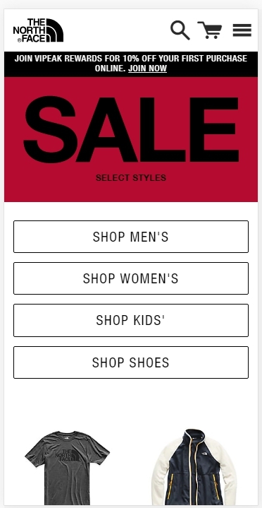 Mobile version of the site