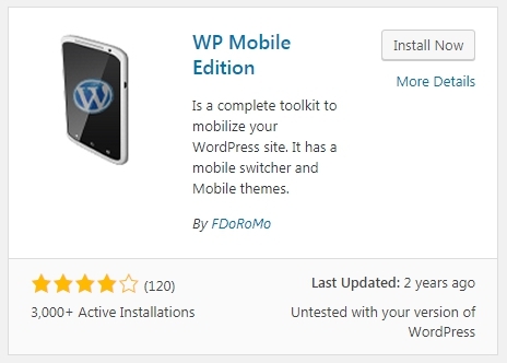 WP Mobile Edition Plugin for WordPress