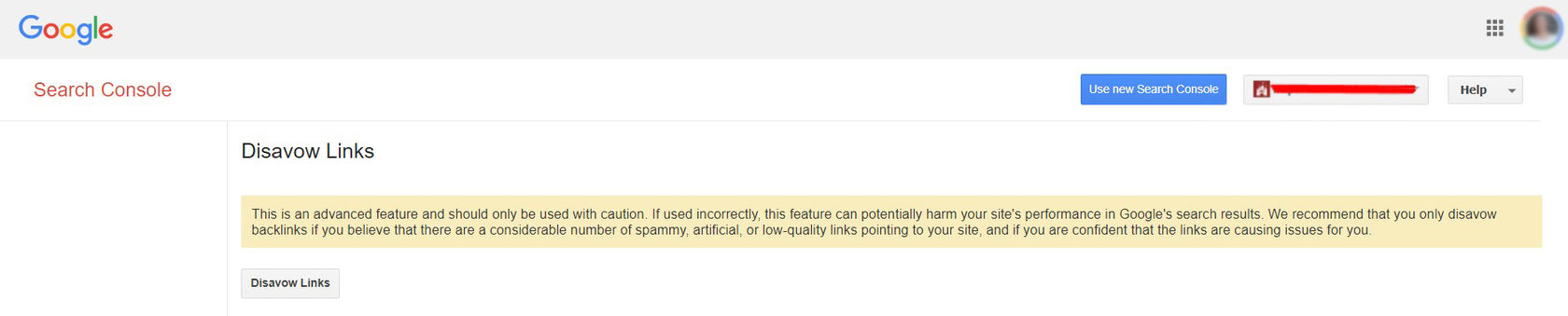How to disavow links in Google search console