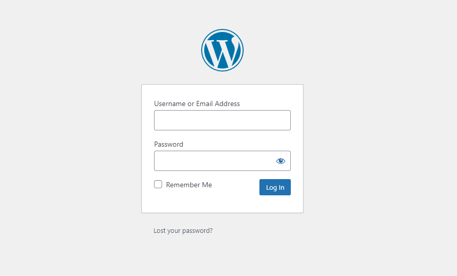 Wordpress login menu