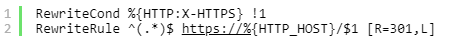 301 redirect from http to https